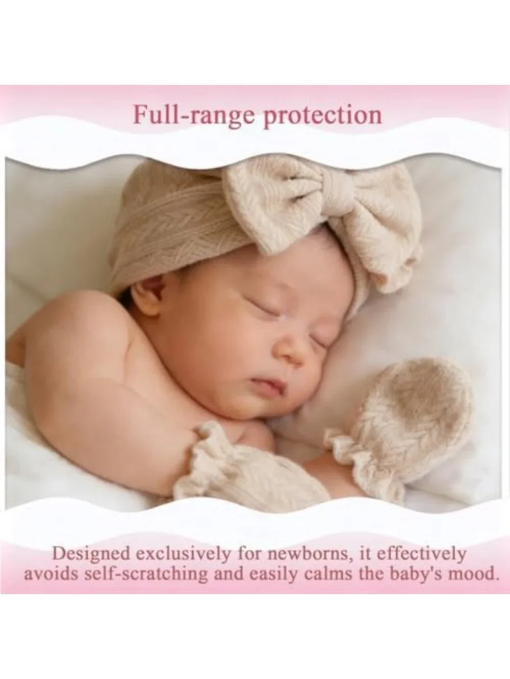 Adorable Newborn Baby Girl Cotton Hat & Mittens Set | 0-6 Months Infant
